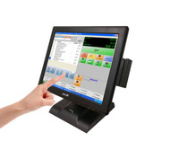 IPOS 15-inch 5-Wire Resistive POS Touch Screen Monitor/ Heavy Duty Stand & Credit Card Reader ( MSR )