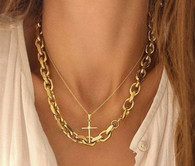 Chunky toggle gold plated necklace 