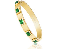 Green Emerald Gold plated bracelet 