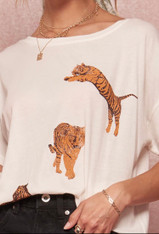 Tiger print premium cotton t-shirt