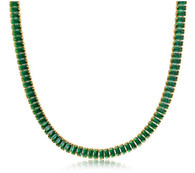 Emerald zirconia gold plated necklace 