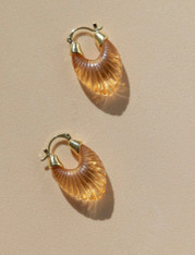 Caramel resin 18k gp earrings 