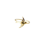 Sparrow bird gold vermeil ring