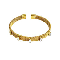 18 karats gold plated white crystals cuff