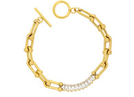 Crystal 18 karats gold plated chain bracelet