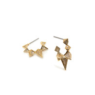 Mira 14K Gold Plated Pointed Earrings W/ Crystals
