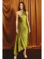 Olympia olive pleated dress