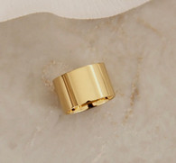18K gold plated cigar band ring