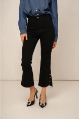 Soohie crop buttoned jeans black