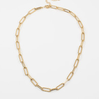 Twisted links 24K gold plated necklace 