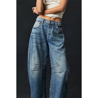Wide leg denim jeans