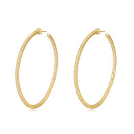  Crystal gold hoops