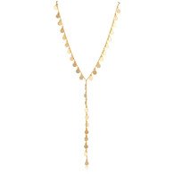 Gold coins lariat necklace