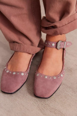 Free People suede rose studded flats 
