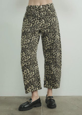 Leopard  fever barrel jeans