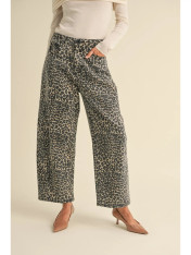 Jungle fever animal print barrel jeans