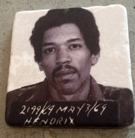 Jimi Hendrix MugShot Tile Coaster