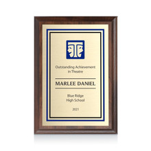 Available in a variety of sizes, these full plate plaques prominently display the ITS icon and offer plenty of space for wording. Up to 7 lines of text and 25 characters per line included. Please specify ITS icon color: blue or black.