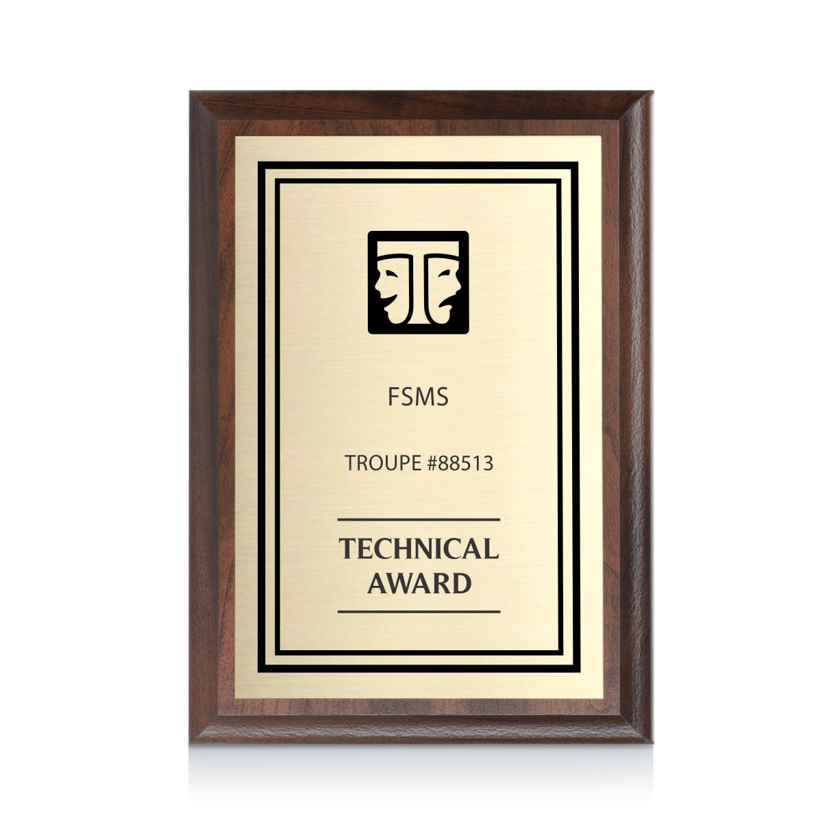 Small Trophy Gold Colour Presentation Plaque Plate 38mm x 16mm 