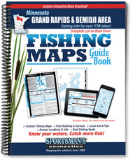 Northern Minnesota Grand Rapids & Bemidji Area Fishing Map Guide cover - includes contour lake maps and fishing information for over 200 lakes and rivers