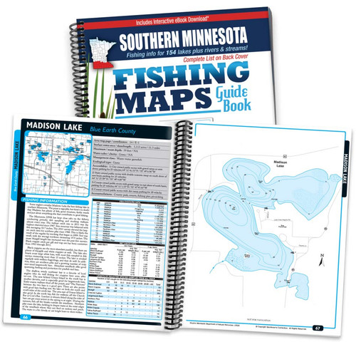 Southern Minnesota Fishing Map Guide cover and map page spread