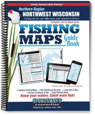 Northwest Wisconsin Northern Region Fishing Map Guide back cover and listing of lakes