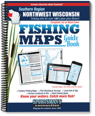 Northwest Wisconsin Southern Region Fishing Map Guide - includes contour lake maps and fishing information for over 190 lakes