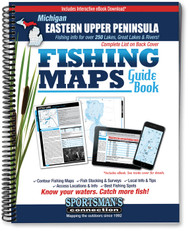 Eastern Upper Peninsula Michigan Fishing Map Guide cover - includes contour lake maps and fishing information for the Great Lakes and over 250 inland lakes