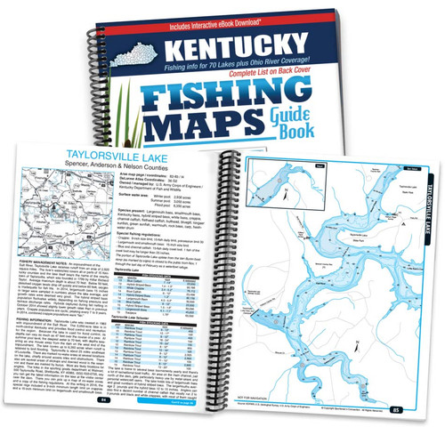 Kentucky Fishing Map Guide cover and map page spread
