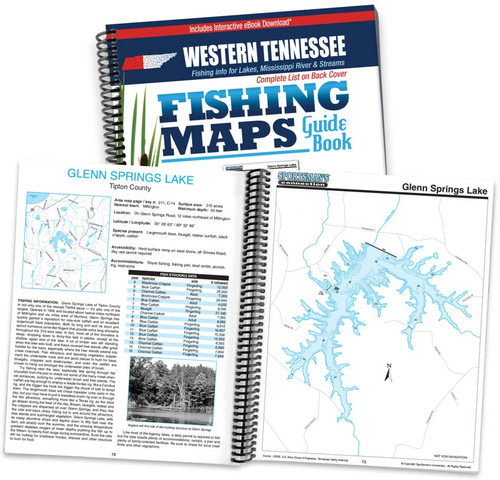 Western Tennessee Fishing Map Guide cover and map page spread