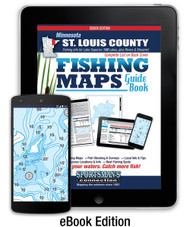 Northern Minnesota St. Louis County Fishing Map Guide eBook cover -  includes contour lake maps and fishing information for over 170 lakes and rivers plus Lake Superior coverage
