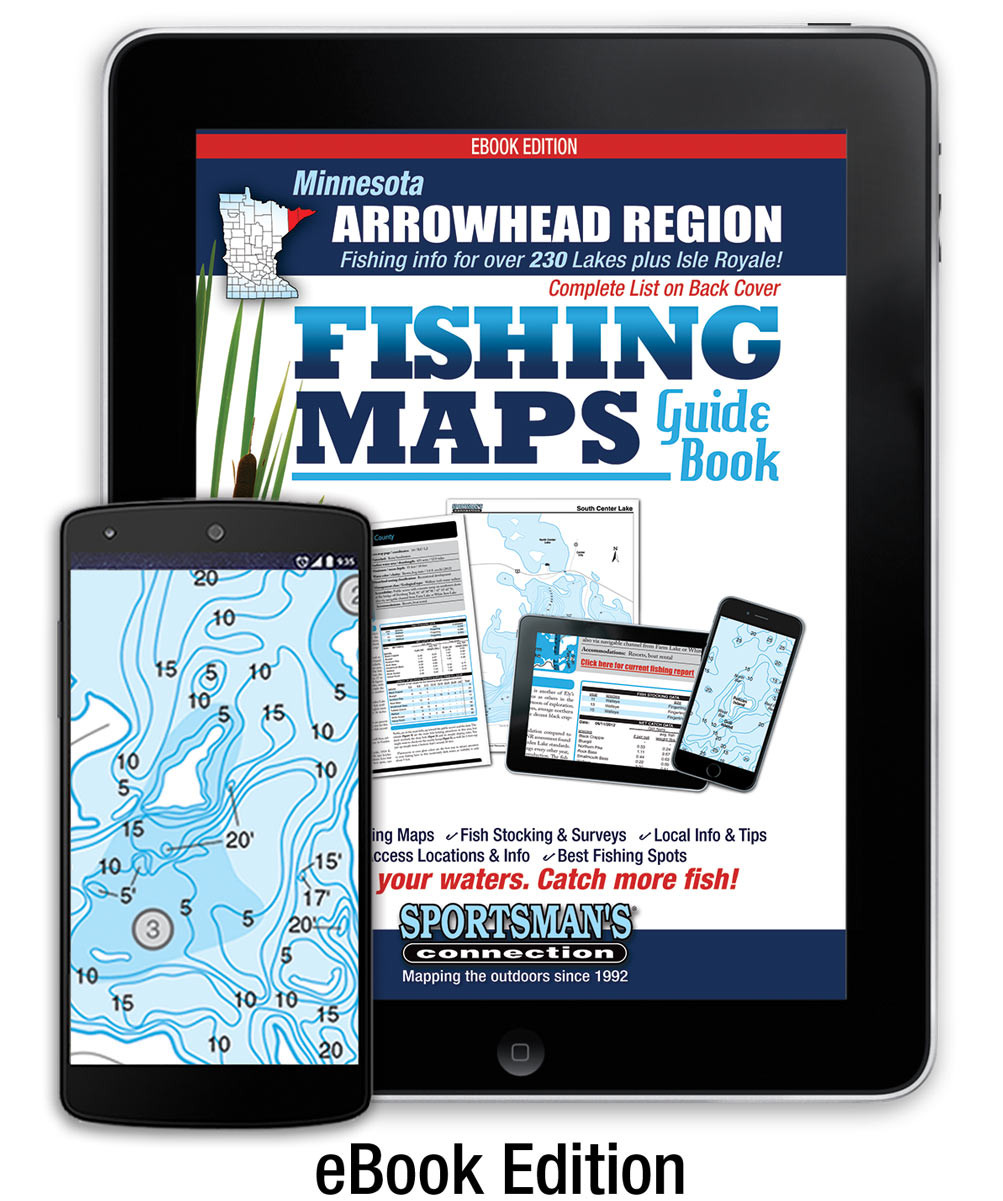Arrowhead Region MN Fishing Map Guide eBook