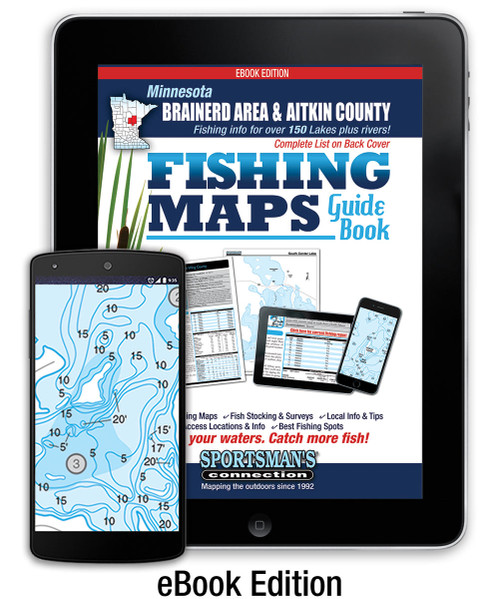 Northern Minnesota Brainerd Area & Aitkin County Fishing Map Guide eBook cover
