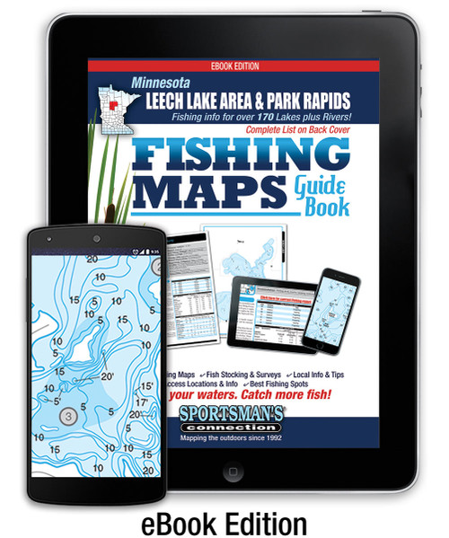 Northern Minnesota Leech Lake Area & Park Rapids Area Fishing Map Guide eBook cover