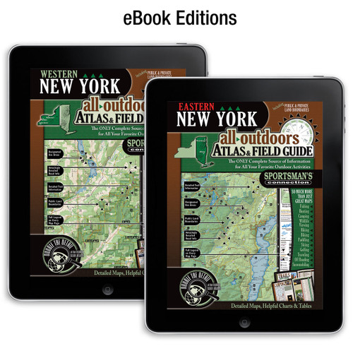 New York All-Outdoors Atlas & Field Guide eBook covers - your complete guide to all of the outdoor opportunities the state has to offer