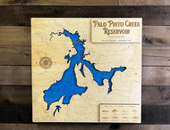 Palo Pinto Creek Reservoir - Wood Engraved Map