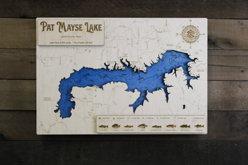Pat Mayse - Wood Engraved Map