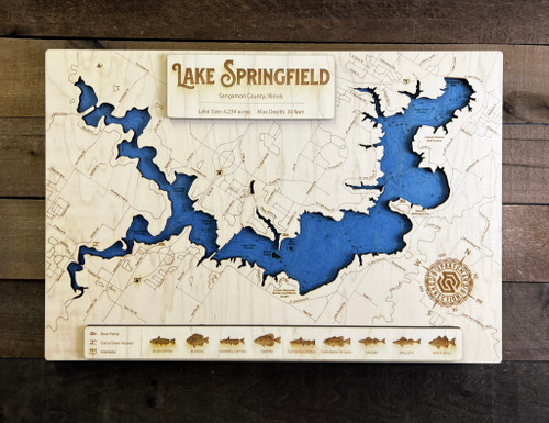 Springfield - Wood Engraved Map