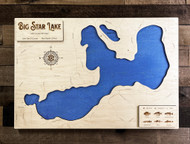 Big Star - Wood Engraved Map