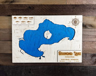 Diamond (1020 acres) - Wood Engraved Map