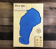 Duck (628 acres) - Wood Engraved Map