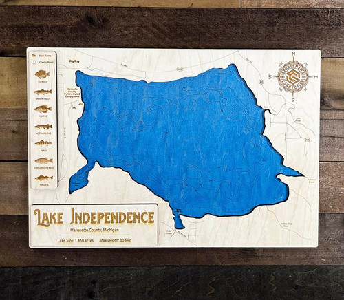 Independence (1860 acres) - Wood Engraved Map