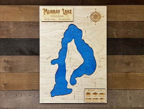 Murray - Wood Engraved Map
