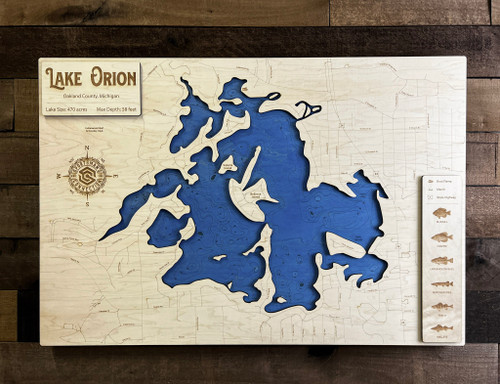 Orion - Wood Engraved Map