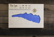 Teal (505 acres) - Wood Engraved Map