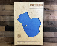 Twin, East - Wood Engraved Map