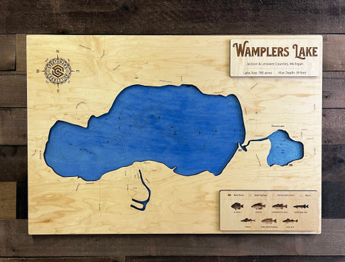 Wamplers - Wood Engraved Map
