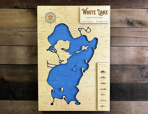 White (540 acres) - Wood Engraved Map