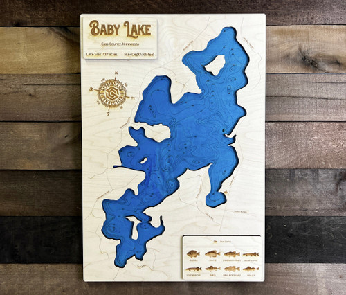 Baby - Wood Engraved Map