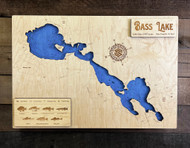 Bass (2407 acres) - Wood Engraved Map